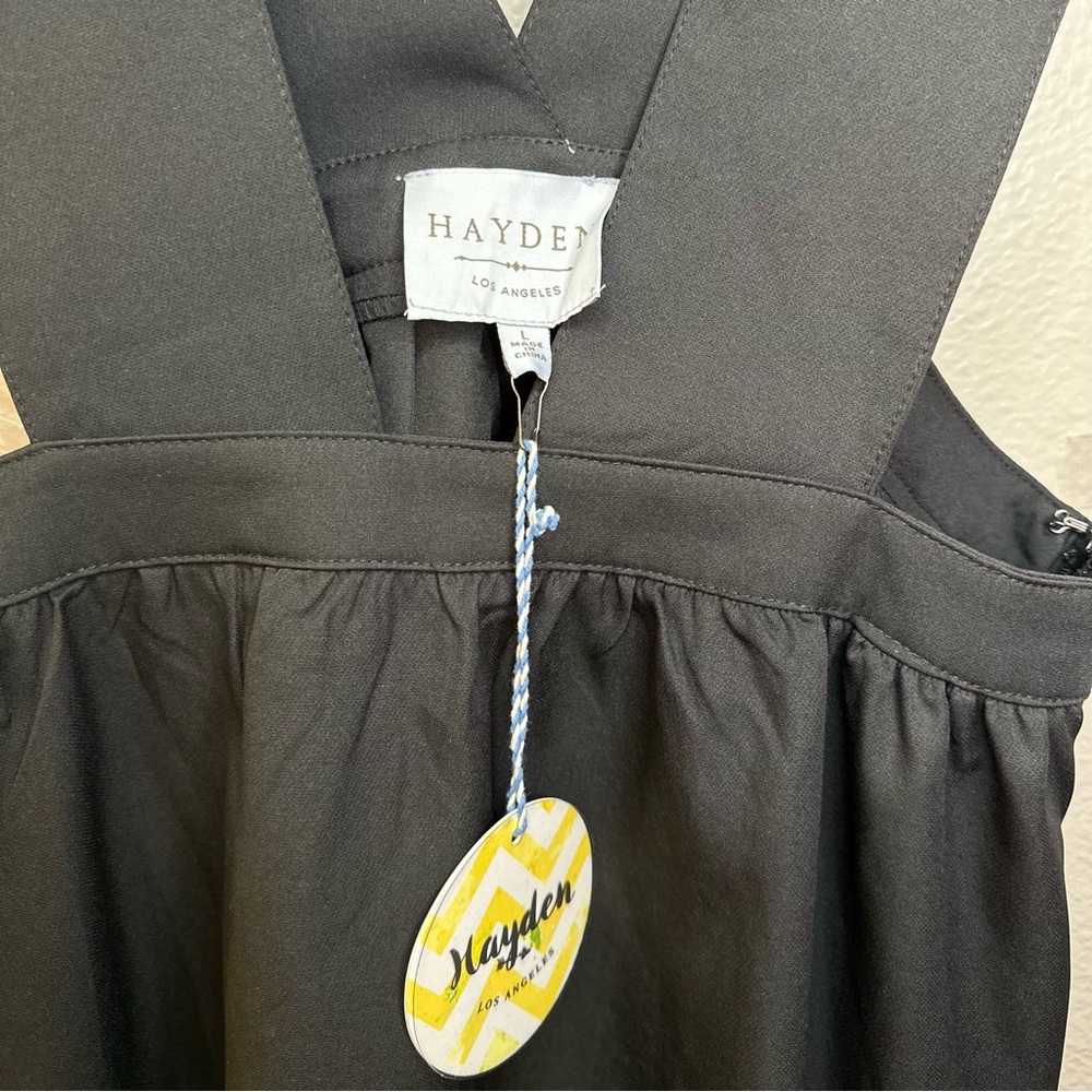 NWT Hayden LA Black Pinafore Jumper Tiered Midi Dress - Picture 4 of 9